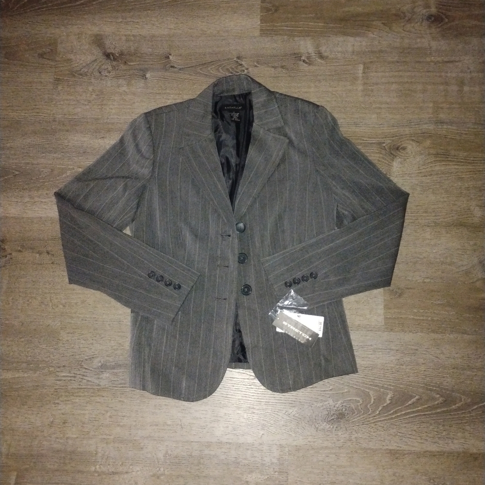 Rafaella Charcoal Pinstripe Blazer